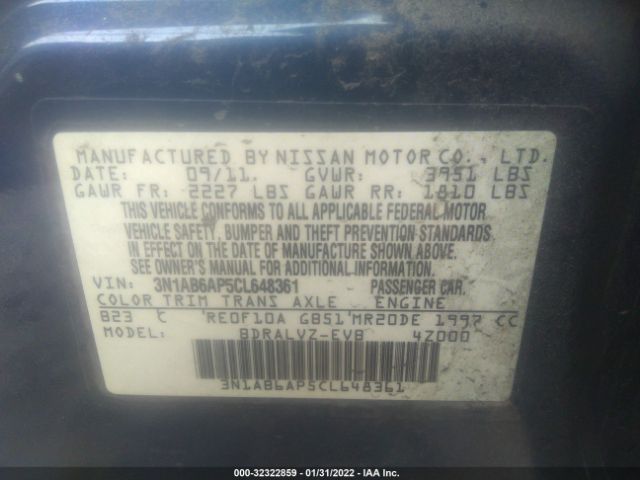 Photo 8 VIN: 3N1AB6AP5CL648361 - NISSAN SENTRA 