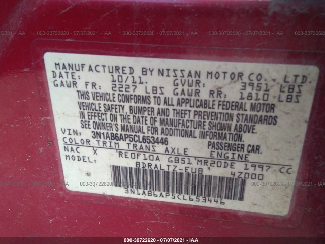 Photo 8 VIN: 3N1AB6AP5CL653446 - NISSAN SENTRA 