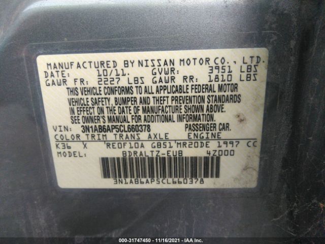 Photo 8 VIN: 3N1AB6AP5CL660378 - NISSAN SENTRA 