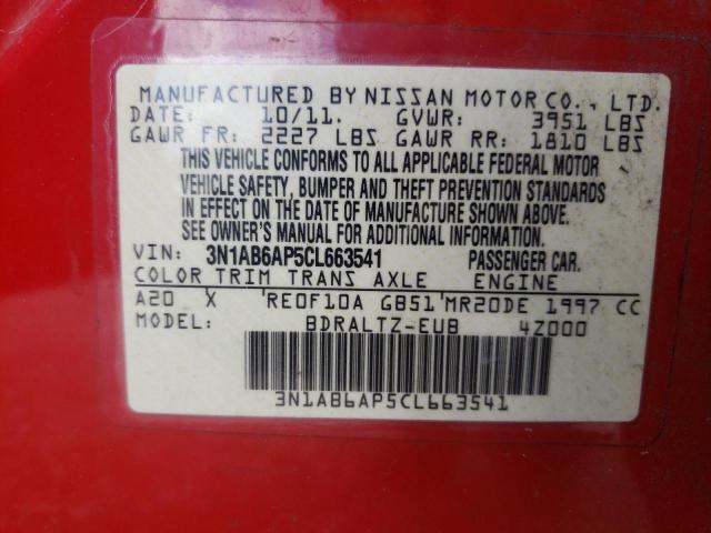 Photo 11 VIN: 3N1AB6AP5CL663541 - NISSAN SENTRA 