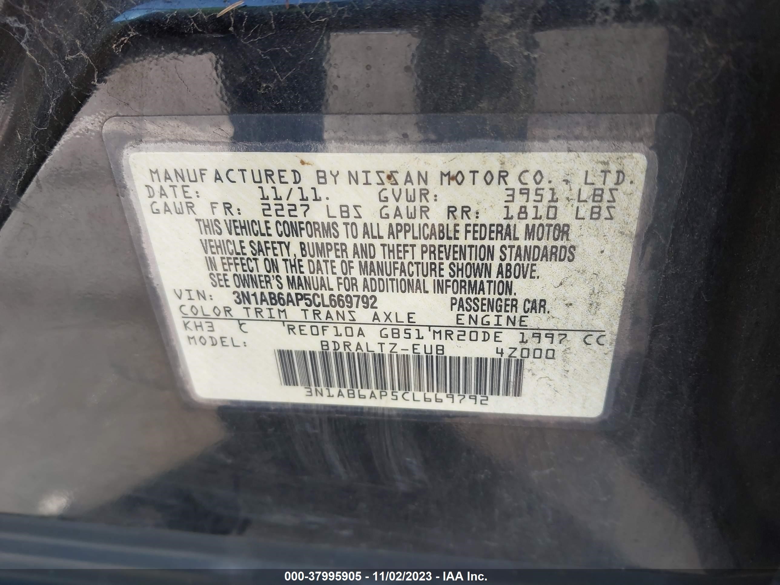 Photo 8 VIN: 3N1AB6AP5CL669792 - NISSAN SENTRA 