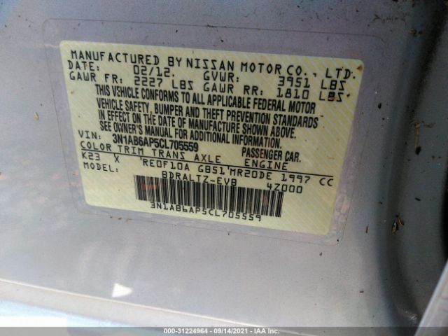 Photo 8 VIN: 3N1AB6AP5CL705559 - NISSAN SENTRA 