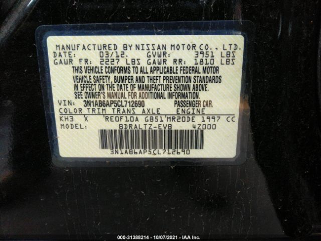 Photo 8 VIN: 3N1AB6AP5CL712690 - NISSAN SENTRA 