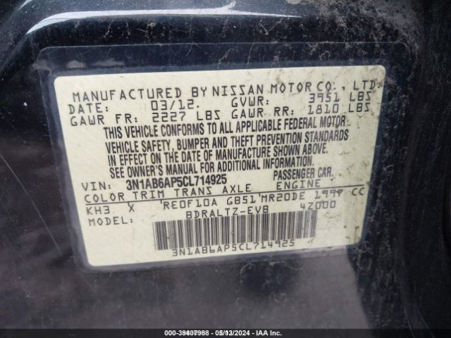 Photo 8 VIN: 3N1AB6AP5CL714925 - NISSAN SENTRA 