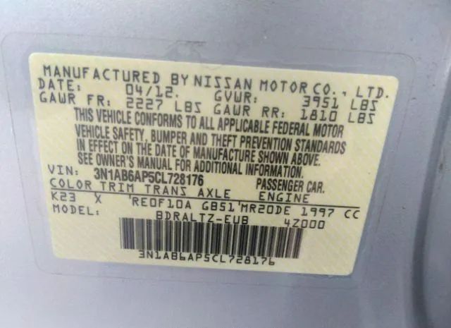 Photo 8 VIN: 3N1AB6AP5CL728176 - NISSAN SENTRA 