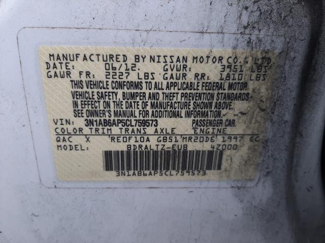 Photo 9 VIN: 3N1AB6AP5CL759573 - NISSAN SENTRA 2.0 