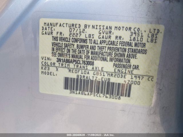 Photo 8 VIN: 3N1AB6AP5CL763008 - NISSAN SENTRA 