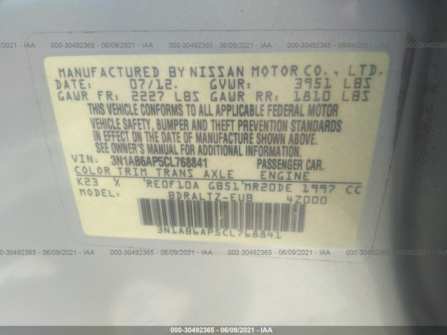 Photo 8 VIN: 3N1AB6AP5CL768841 - NISSAN SENTRA 