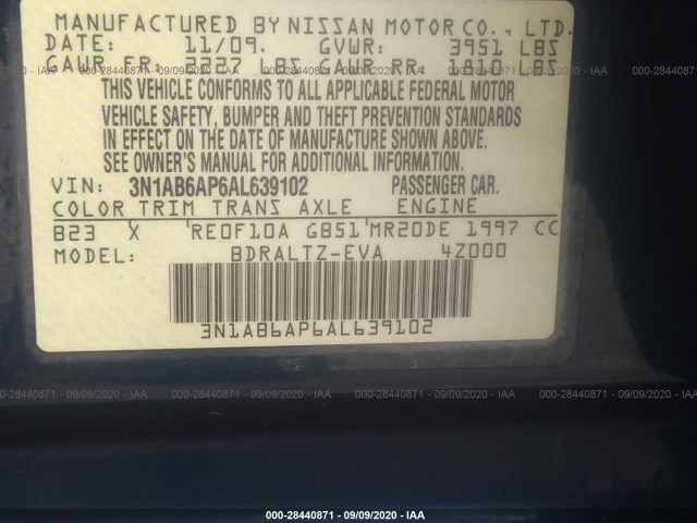 Photo 8 VIN: 3N1AB6AP6AL639102 - NISSAN SENTRA 