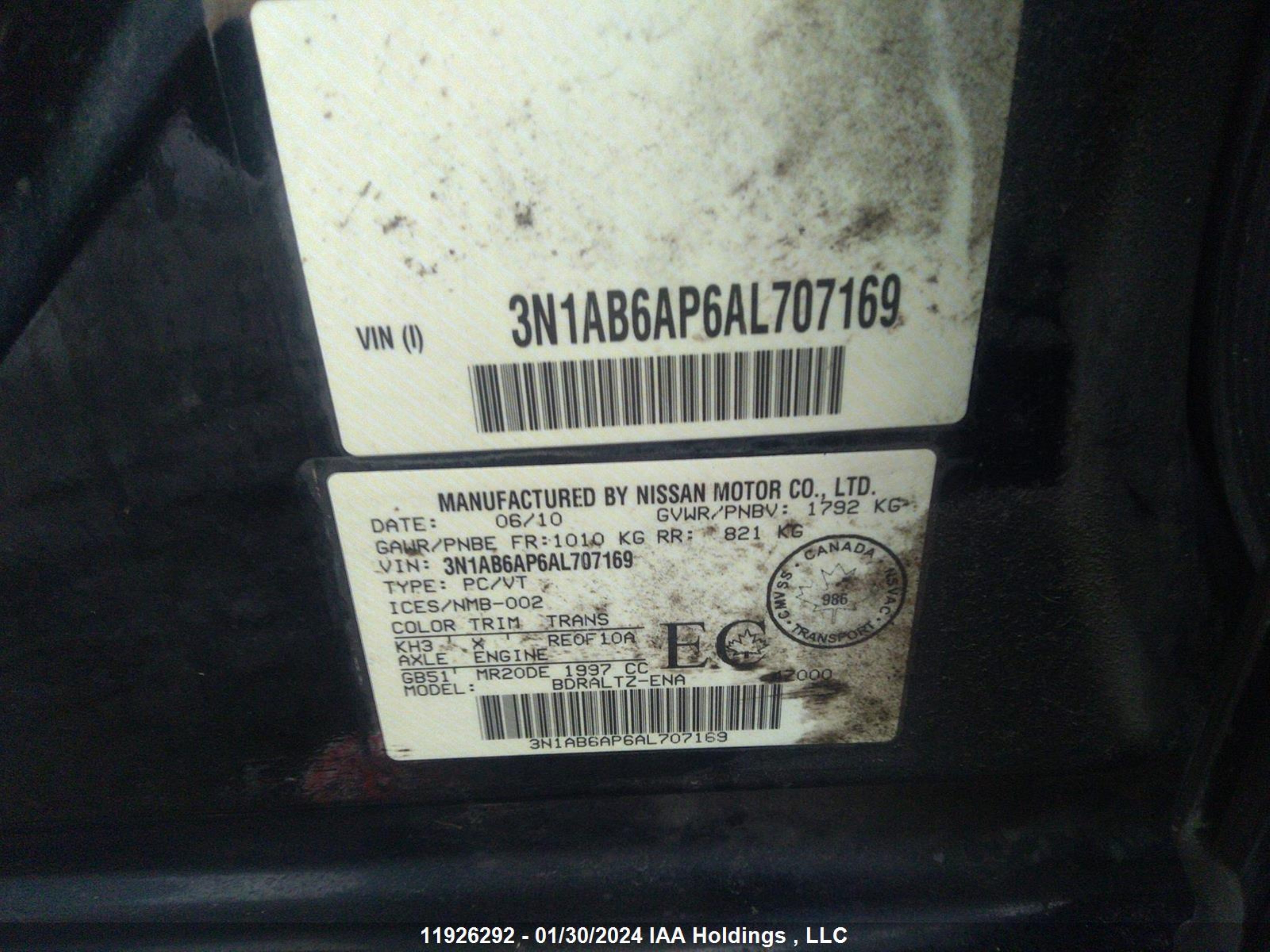 Photo 8 VIN: 3N1AB6AP6AL707169 - NISSAN SENTRA 