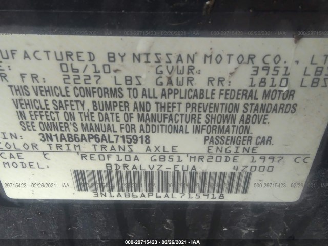 Photo 8 VIN: 3N1AB6AP6AL715918 - NISSAN SENTRA 