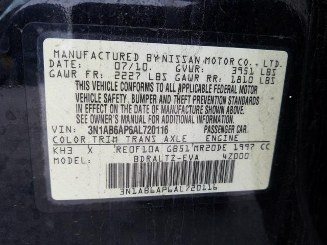 Photo 9 VIN: 3N1AB6AP6AL720116 - NISSAN SENTRA 2.0 