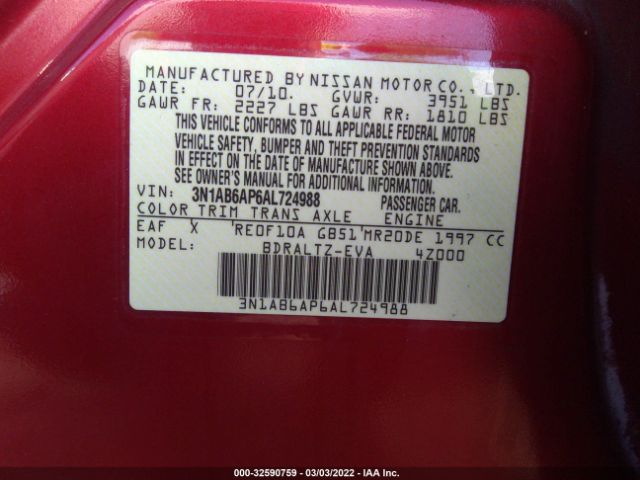 Photo 8 VIN: 3N1AB6AP6AL724988 - NISSAN SENTRA 