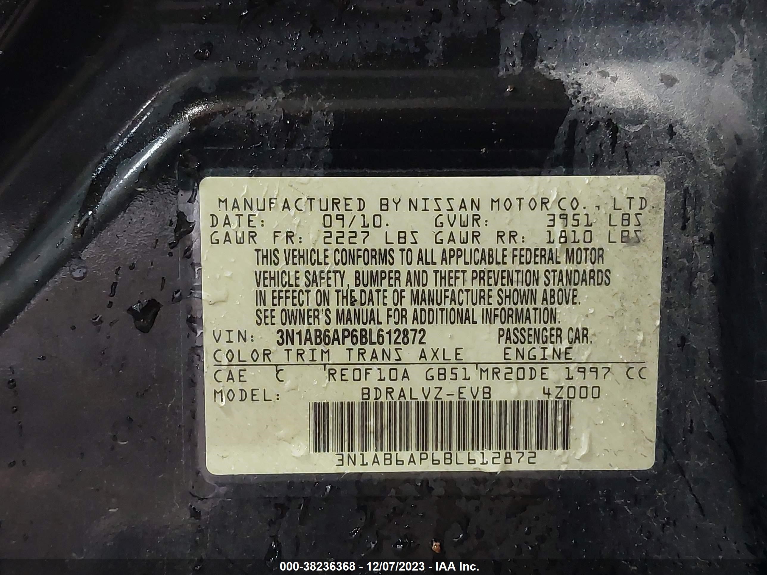 Photo 8 VIN: 3N1AB6AP6BL612872 - NISSAN SENTRA 