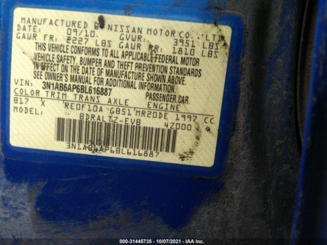 Photo 8 VIN: 3N1AB6AP6BL616887 - NISSAN SENTRA 