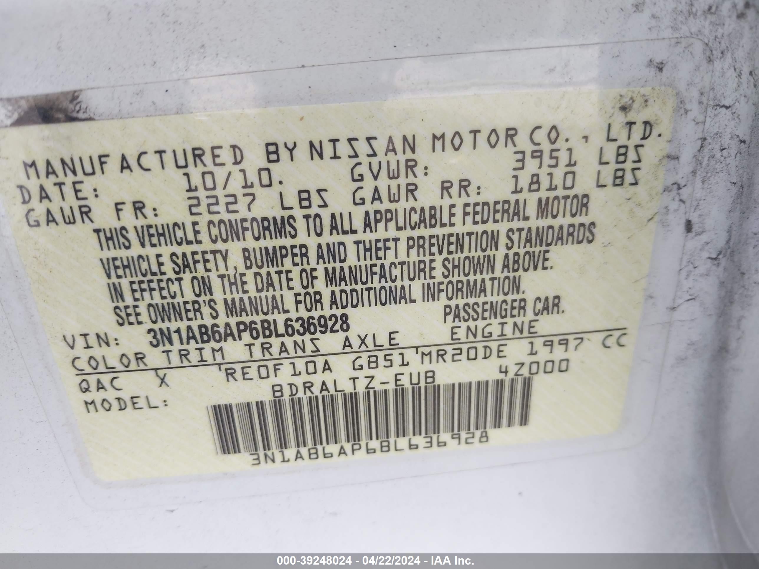 Photo 8 VIN: 3N1AB6AP6BL636928 - NISSAN SENTRA 