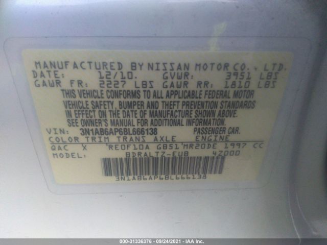 Photo 8 VIN: 3N1AB6AP6BL666138 - NISSAN SENTRA 