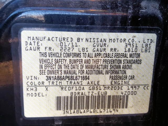 Photo 9 VIN: 3N1AB6AP6BL671694 - NISSAN SENTRA 2.0 