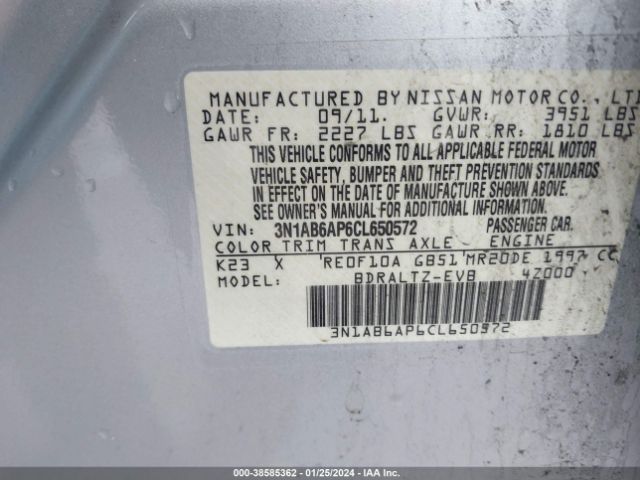 Photo 8 VIN: 3N1AB6AP6CL650572 - NISSAN SENTRA 