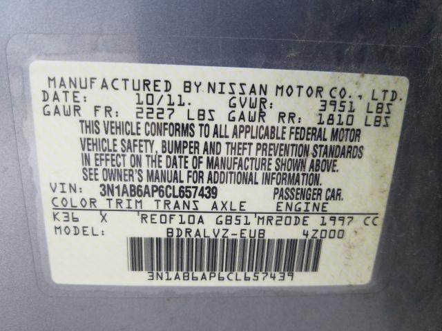 Photo 9 VIN: 3N1AB6AP6CL657439 - NISSAN SENTRA 2.0 