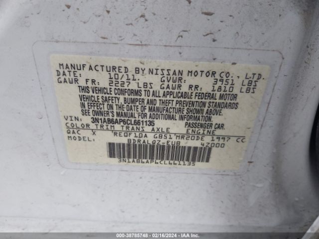 Photo 8 VIN: 3N1AB6AP6CL661135 - NISSAN SENTRA 