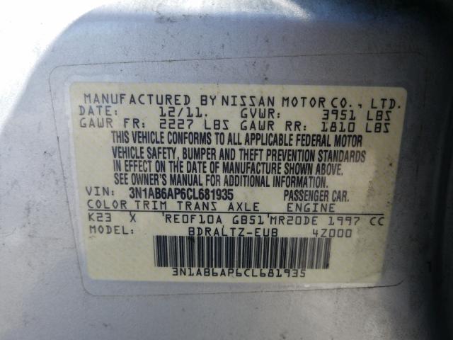 Photo 9 VIN: 3N1AB6AP6CL681935 - NISSAN SENTRA 2.0 