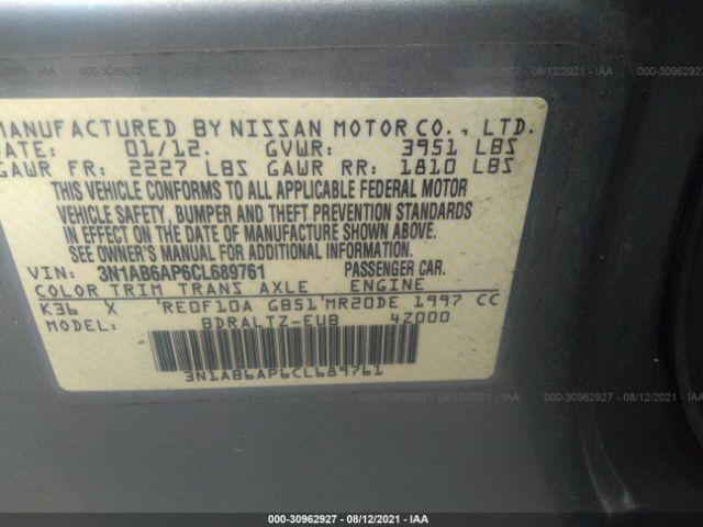 Photo 8 VIN: 3N1AB6AP6CL689761 - NISSAN SENTRA 