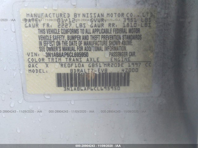 Photo 8 VIN: 3N1AB6AP6CL695950 - NISSAN SENTRA 