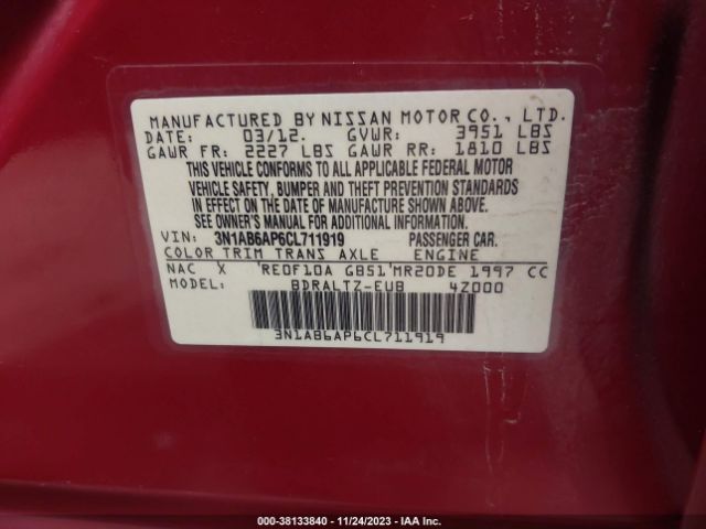 Photo 8 VIN: 3N1AB6AP6CL711919 - NISSAN SENTRA 