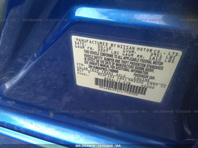 Photo 8 VIN: 3N1AB6AP6CL740000 - NISSAN SENTRA 