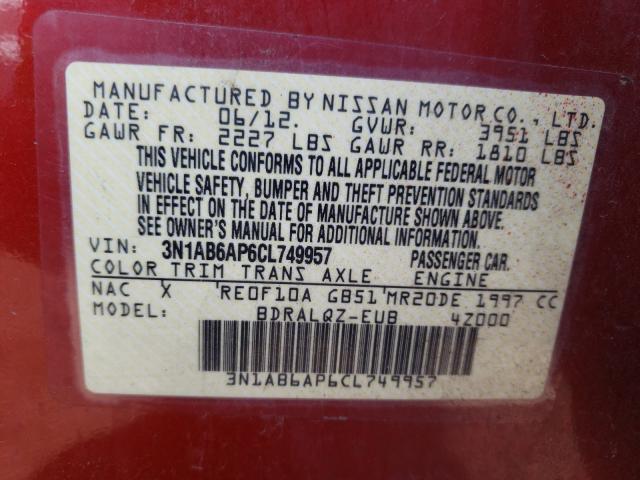 Photo 9 VIN: 3N1AB6AP6CL749957 - NISSAN SENTRA 2.0 