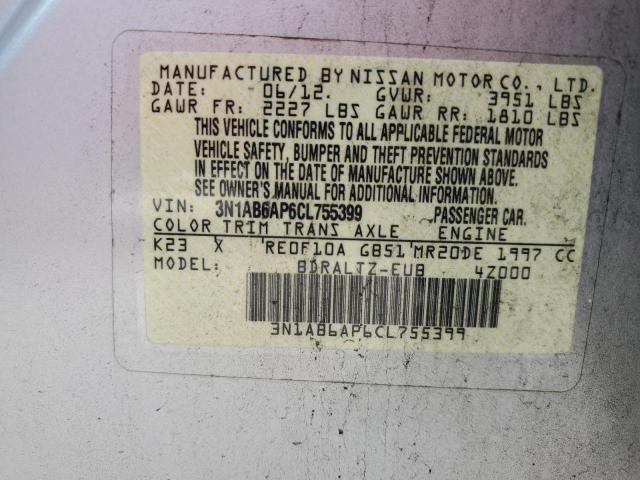 Photo 11 VIN: 3N1AB6AP6CL755399 - NISSAN SENTRA 