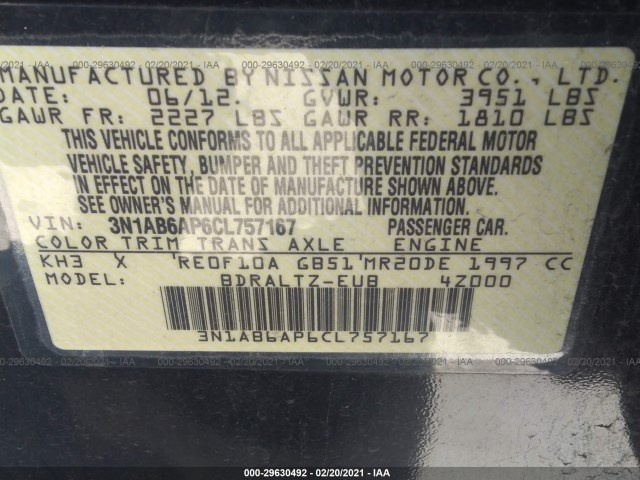 Photo 8 VIN: 3N1AB6AP6CL757167 - NISSAN SENTRA 