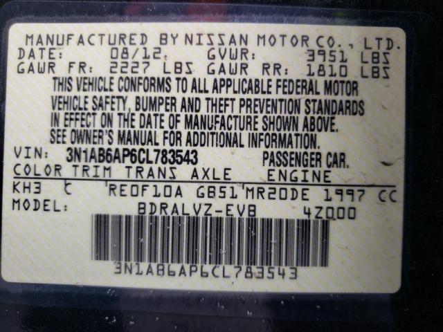 Photo 9 VIN: 3N1AB6AP6CL783543 - NISSAN SENTRA 2.0 