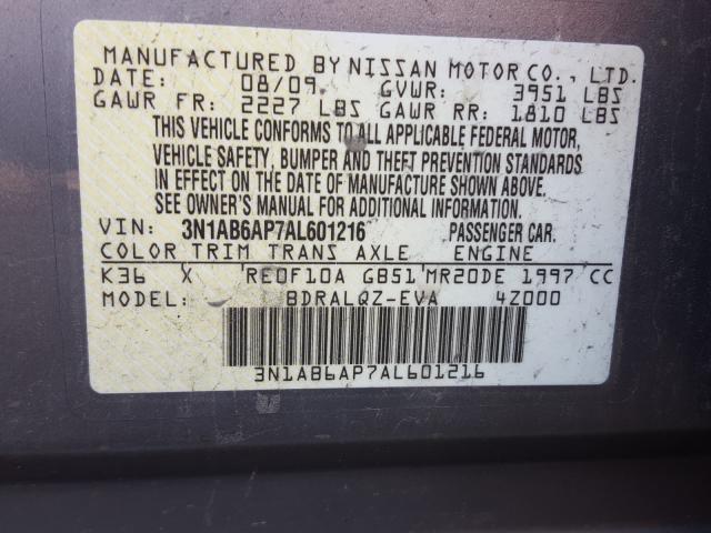 Photo 9 VIN: 3N1AB6AP7AL601216 - NISSAN SENTRA 2.0 