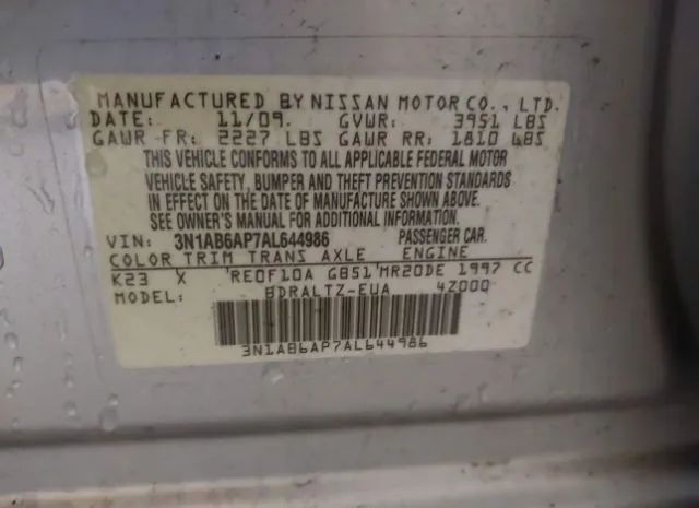 Photo 8 VIN: 3N1AB6AP7AL644986 - NISSAN SENTRA 