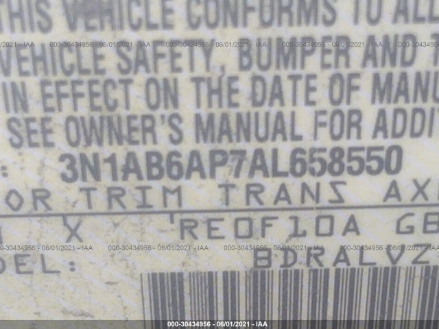 Photo 8 VIN: 3N1AB6AP7AL658550 - NISSAN SENTRA 