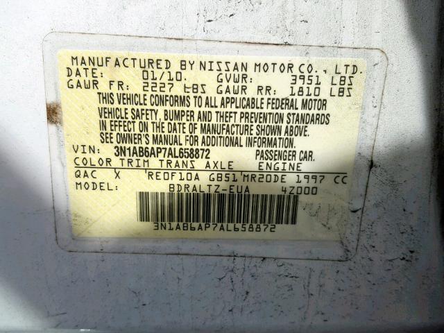 Photo 9 VIN: 3N1AB6AP7AL658872 - NISSAN SENTRA 2.0 