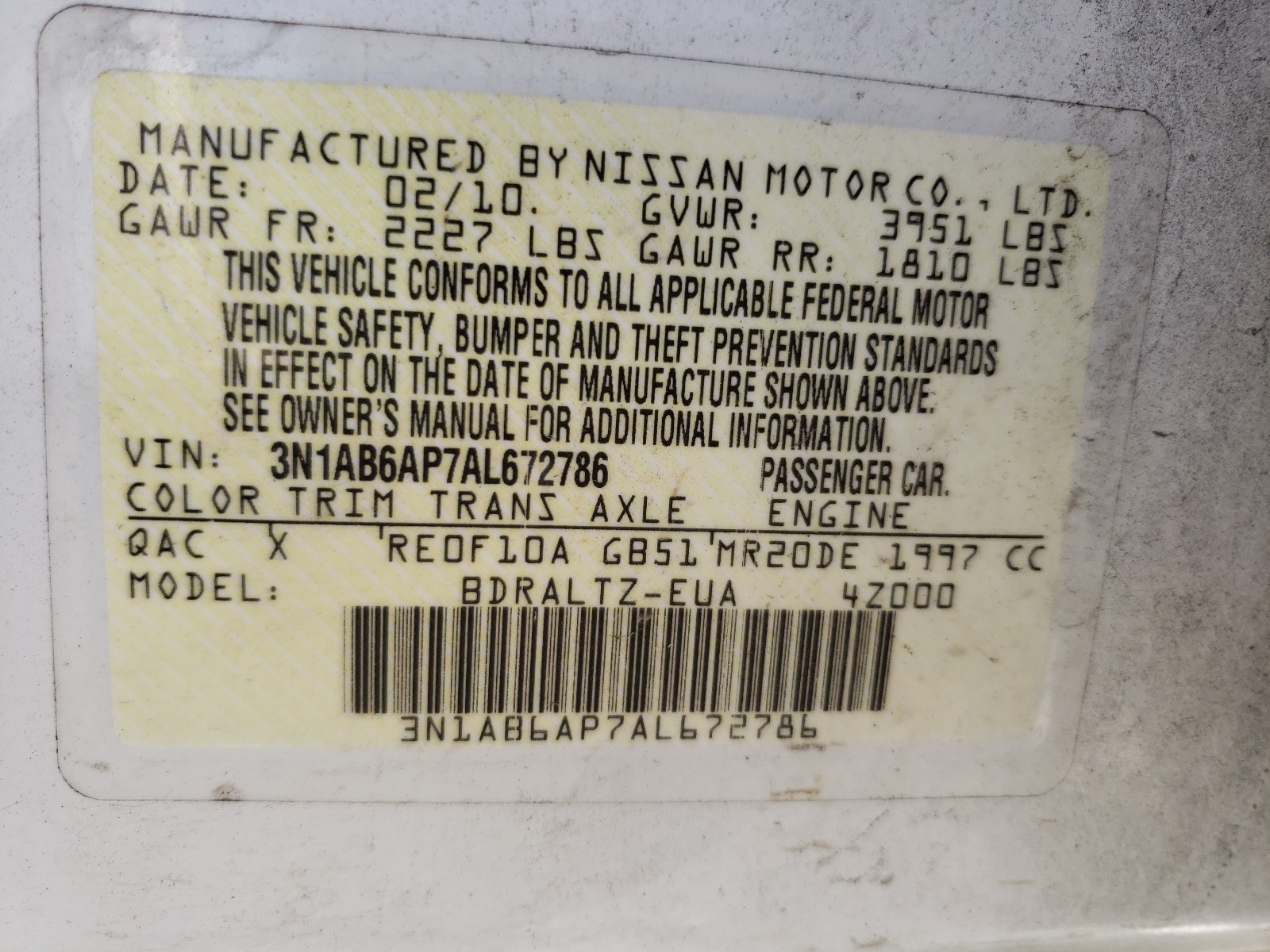 Photo 9 VIN: 3N1AB6AP7AL672786 - NISSAN SENTRA 2.0 