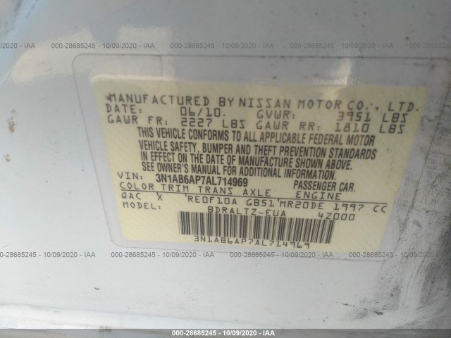 Photo 8 VIN: 3N1AB6AP7AL714969 - NISSAN SENTRA 