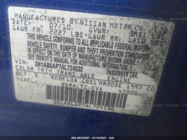 Photo 8 VIN: 3N1AB6AP7AL724532 - NISSAN SENTRA 