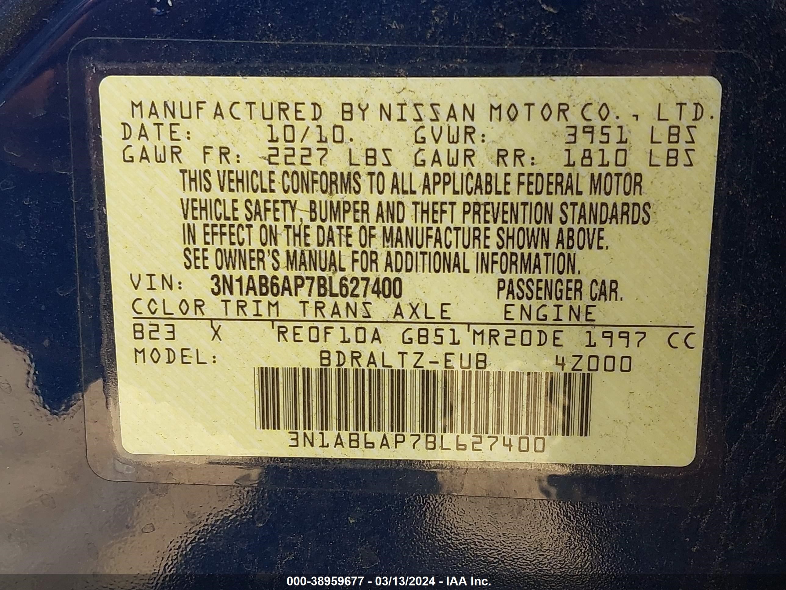 Photo 8 VIN: 3N1AB6AP7BL627400 - NISSAN SENTRA 