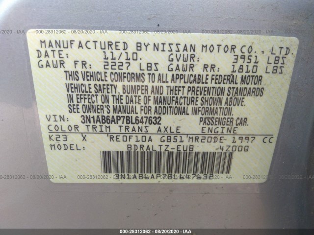 Photo 8 VIN: 3N1AB6AP7BL647632 - NISSAN SENTRA 