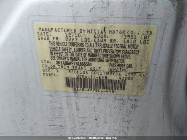 Photo 8 VIN: 3N1AB6AP7BL666584 - NISSAN SENTRA 