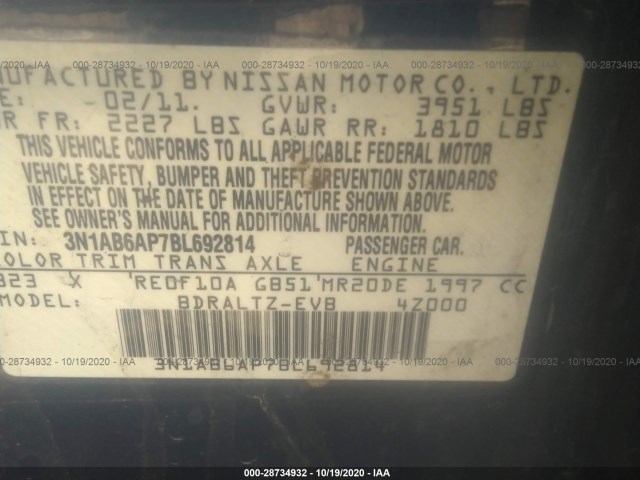 Photo 8 VIN: 3N1AB6AP7BL692814 - NISSAN SENTRA 