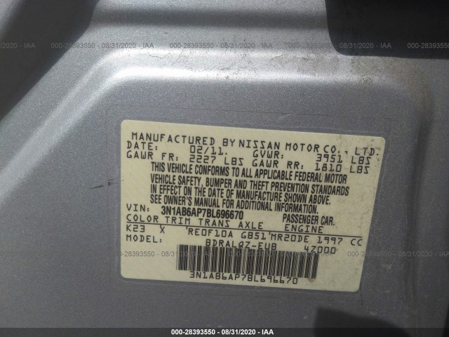 Photo 8 VIN: 3N1AB6AP7BL696670 - NISSAN SENTRA 