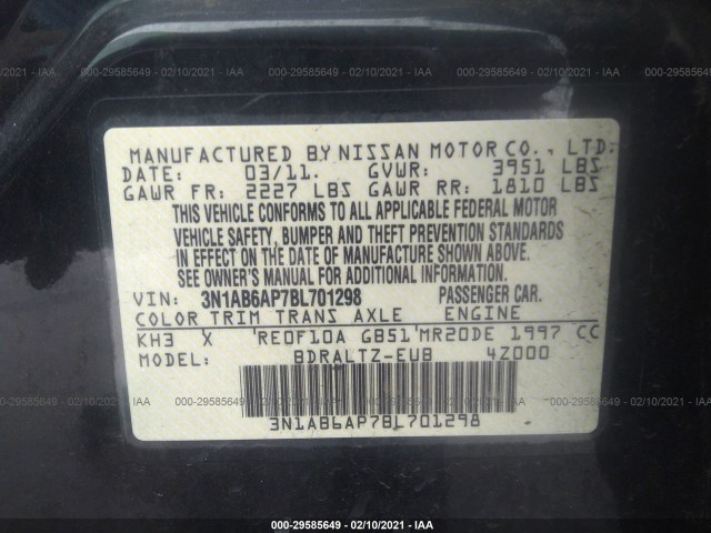 Photo 8 VIN: 3N1AB6AP7BL701298 - NISSAN SENTRA 