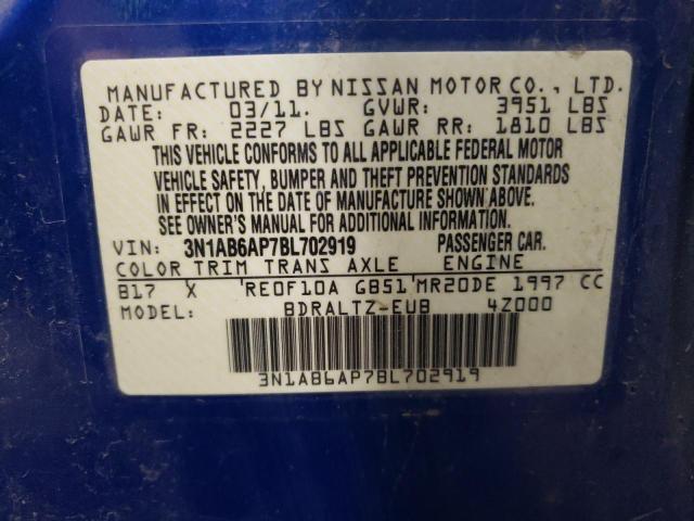 Photo 11 VIN: 3N1AB6AP7BL702919 - NISSAN SENTRA 