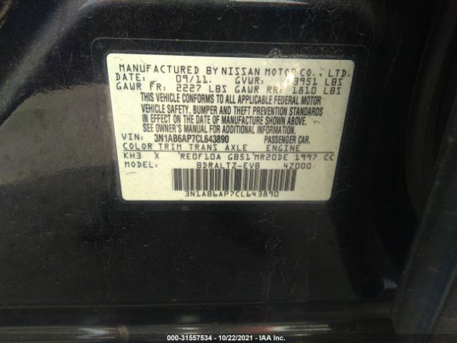 Photo 8 VIN: 3N1AB6AP7CL643890 - NISSAN SENTRA 