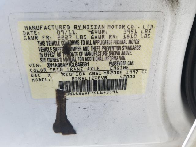 Photo 9 VIN: 3N1AB6AP7CL645591 - NISSAN SENTRA 